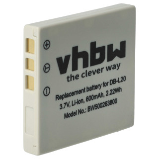 Baterija DB-L20 za Sanyo Xacti DMX-C1 / VPC-C1 / VPC-J1, 600 mAh Baterija DB-L20 za Sanyo Xacti DMX-C1 / VPC-C1 / VPC-J1, 600 mAh