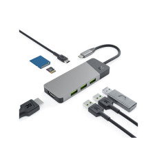 Adapter multiport 7in1 za Apple MacBook M1/M2 s USB-C na USB-C, HDMI, USB-A, SD, MicroSD